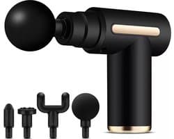 Massage Gun – Cadeau voor hem of haar - Sinterklaas cadeau - Kerst cadeau - Ontspanning Cadeau – Massage Pistool Sport en Relax– 4 opzetstukken – 6 Verschillende Standen – Zwart
