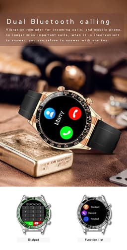 Darenci Smartwatch Superior Pro - Smartwatch heren - Activity Tracker - Touchscreen - Bluetooth bellen - Bluetooth muziek - Stalen band - Heren - Horloge - Stappenteller - Bloeddrukmeter - Verbrande calorieën - Zuurstofmeter - Waterdicht - Zilver — thumbnail 5