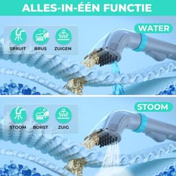 Stofzuiger met stoomfunctie en tapijtreiniger - 3-in-1 reiniger met heet water (60°C) en stoom (100°C) - Dubbele tank (1,8L schoon / 1,3L vuil) - Voor tapijt, bank, auto en vloeren - Inclusief reinigingsmiddel — thumbnail 3