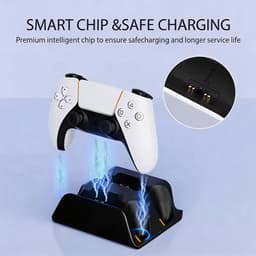 Sounix Oplaadstation geschikt voor PS5 / PS5 Slim / PS5 PRO / DualSense Controller - PS5 accessoires - Dual Oplader - Charging Dock - Zwart — thumbnail 2