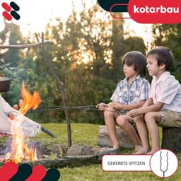KOTARBAU® 5 Stuks Grillspiesen, Staal, 100 cm, Spiesen met Houten Handvat, met Haak, Lange Spiesen, Kampvuur Vork, Stevige Grillspiesen — thumbnail 5