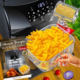 9-in-1 Heteluchtfriteuse met Draai- en Droogfunctie, Krachtig 1800 Watt — thumbnail 4