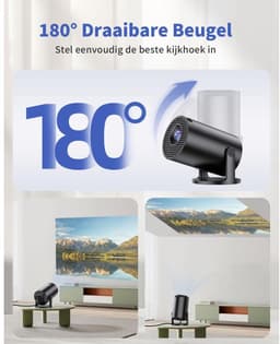 Nexvo® Draagbare Beamer - Beamer - Projector - Mini Beamer - Zwart - 9cm x 9cm x 13cm — thumbnail 4