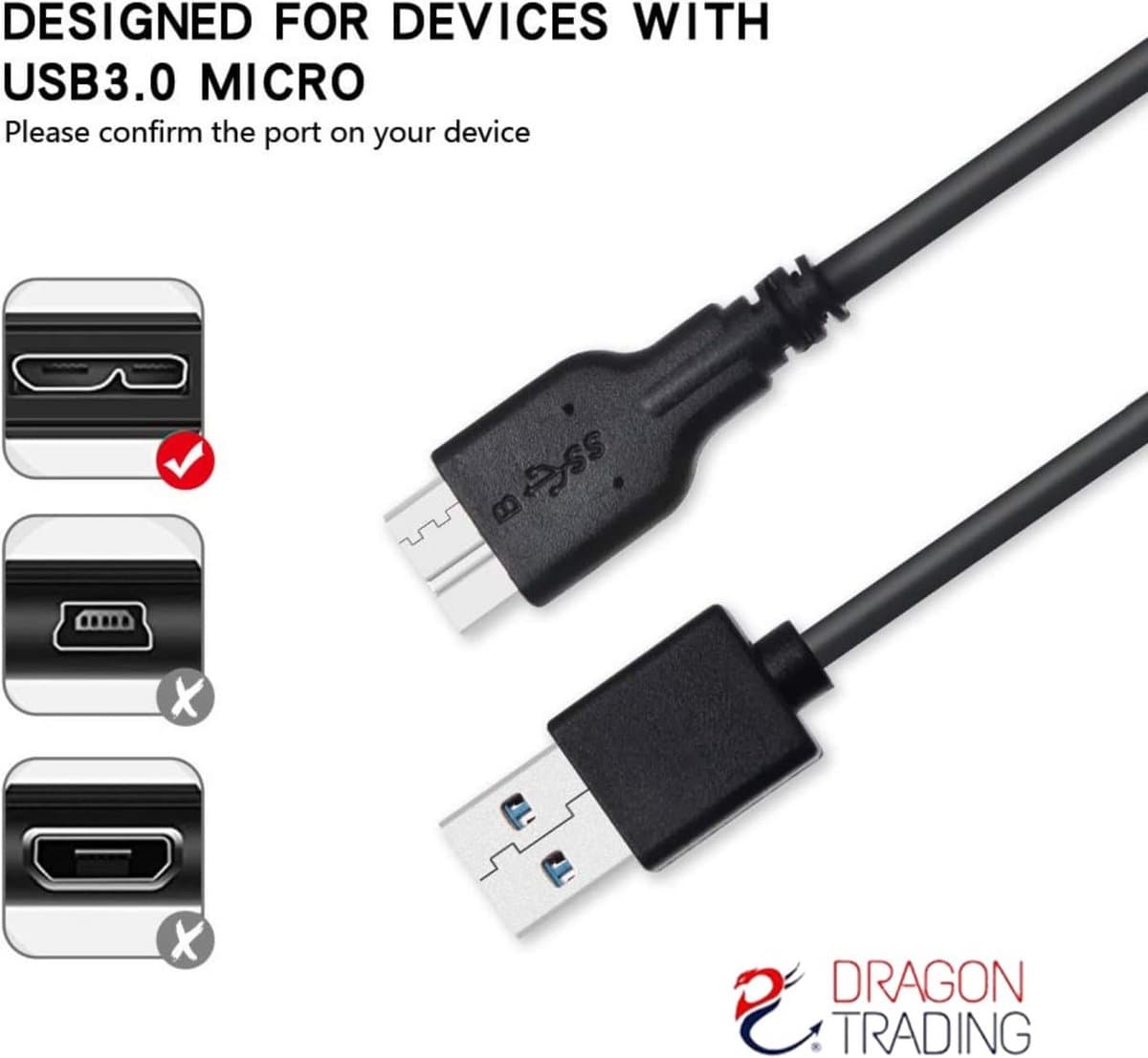 Snelle USB 3.0 Kabel voor Externe Harde Schijf — afbeelding 1
