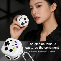 XDcase - hoesje geschikt voor Samsung Galaxy Buds4 / 4 pro soft case cover - zwart - TPU hoesje Beschermhoes - Samsung Galaxy Buds 4 / 4 Pro Cover - Buds4 hoesje - Retro Game Console Design — thumbnail 4