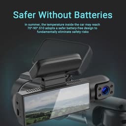 4K-dashcam met dubbele lens, groothoekcamera's aan de voor- en achterkant, ondersteunt 24-uurs parkeerbewaking, heeft een 3,16-inch scherm en een nachtzichtfunctie. Deze dashcam begeleidt u tijdens uw reis (32 GB). — thumbnail 2
