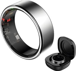 HAALE II Smart Ring met Oplaadcase - Brushed Silver - Size 8 — thumbnail 1
