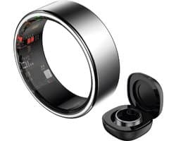 HAALE II Smart Ring met Oplaadcase - Brushed Silver - Size 8