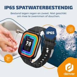 Denver Smartwatch - Android iOS - Notificaties - Sporthorloge - Hartslagmeter - Saturatiemeter - Slaapmonitor - SWC176B - Zwart — thumbnail 2