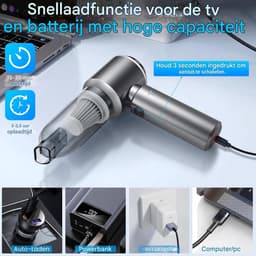 Draadloze handstofzuiger (kruimeldief) — Oplaadbaar — Sterk & compact — Voor huisdierharen en kruimels — thumbnail 2