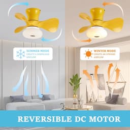 Moderne Plafondventilator met Verlichting LED Dimbaar en Afstandsbediening voor Kinderkamer — thumbnail 5