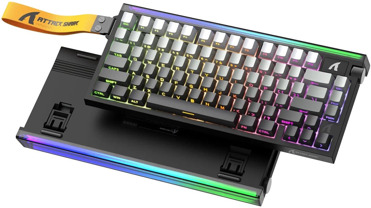 Attack Shark R85 HE Gaming Toetsenbord, Hall Effect, Rapid Trigger, RGB - Zwart/Grijs — afbeelding 1