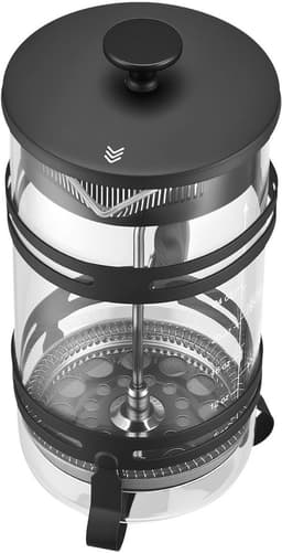 VEVOR French Press Koffiezetapparaat, 1 Liter Koffiepers van Borosilicaatglas, Theezetapparaat met Roestvrijstalen Filter, Koffiezetapparaat voor Kamperen, Reizen, Keuken, Restaurant, Koffiezetapparaat Zwart — thumbnail 2