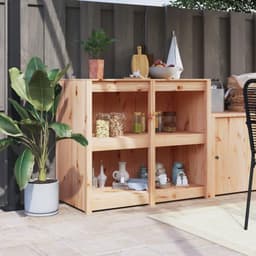 Outdoor Keukenkast - Tuinkast Opbergkast - Buiten Koken - Modulair Ontwerp - 106 x 55 x 92 cm - Houtkleur — thumbnail 1
