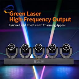 Cellista - Moving Head DJ Licht 180W - 5-Kops LED Beam RGBW + Groene Laser - DMX512 Disco Verlichting - Stage Light met Geluid Besturing - Party Club Bar Licht Effect — thumbnail 3