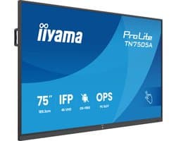 iiyama TN7505A-B1AG beeldkrant Interactief flatscreen 189,3 cm (74.5") 500 cd/m² 4K Ultra HD Zwart Touchscreen
