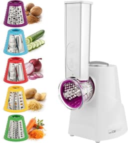 Elektrische Keukenmachine - Snijmachine Rasp - Groenten Bereiden - Vijf Functies - 150 Watt Vermogen - Zwart — thumbnail 1