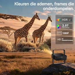 Projector 1080P HDR - XNAN Beamer met Android 13, 300 ANSI Lumen, 120Hz, 4K Ondersteuning - USB, HDMI, 2GB RAM, 16GB Opslag - 2x10W Dolby Geluid - Compact en Draagbaar - 262x106x246mm — thumbnail 2