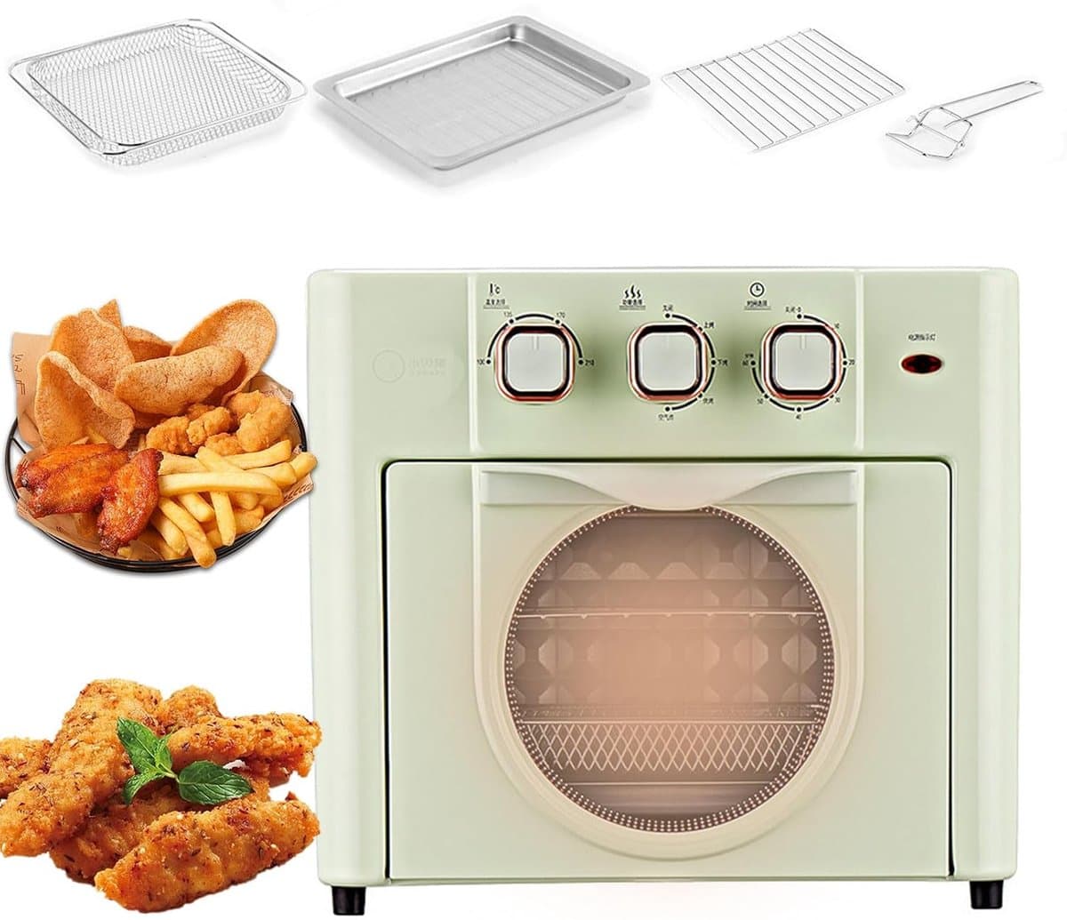 Multifunctionele Oven - Heteluchtoven Airfryer - Thuis Bakken Grillen - 360 Graden Circulatie - 18 Liter Capaciteit - Groen — afbeelding 1