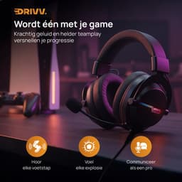 Drivv. PRO Gaming Headset met Microfoon - Game Headset - Geschikt voor PS4, PS5, Xbox One, Xbox Series en PC - Gaming Koptelefoon — thumbnail 3