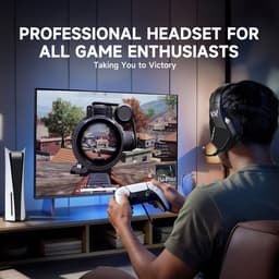 KOTION EACH G5000 Gaming Headset - Over-ear Koptelefoon met Microfoon - RGB Verlichting - Geschikt voor Nintendo Switch,PS5, PS4, Xbox Series X|S, Xbox One, Mobile & PC - Zwart — thumbnail 5