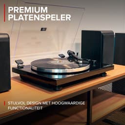 Audizio Toledo premium platenspeler HiFi set met 2 boekenplank speakers - Bluetooth - 80W — thumbnail 2