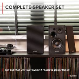 Audizio Toledo premium platenspeler HiFi set met 2 boekenplank speakers - Bluetooth - 80W — thumbnail 5