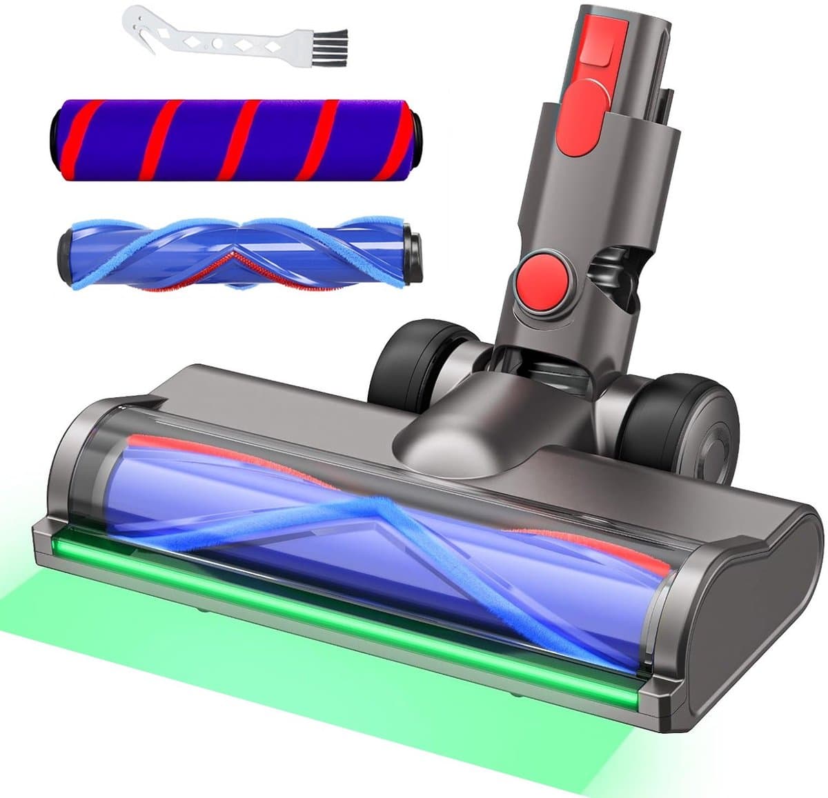 Stofzuigerkoppen met 2 rollers geschikt voor Dyson V7 V8 V10 V11 V15 stofzuiger — afbeelding 1