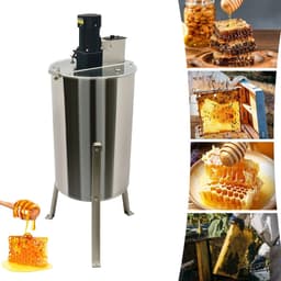 Sensova - Elektrische Honingextractor 4 Ramen - Honingslinger RVS Bijenteelt Honingtrekker met Verticale Motor 140W 220V, 370 RPM, Vloerstaand Model met Transparant Deksel - Professionele Bijen Honing Extractor voor Imkers — thumbnail 1