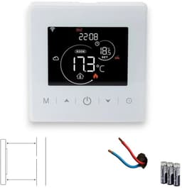Slimme thermostaat voor cv | Wifi | Touchscreen | 2-draads aansluiting | Tuya Smart Life | Google Home & Alexa | Wit — thumbnail 1