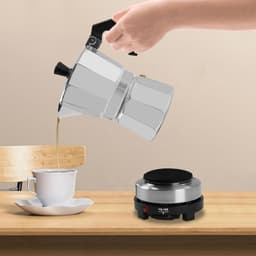 Elektrische Espressomaker Mokka Pot Aluminium voor 3 Kopjes - Wit — thumbnail 2