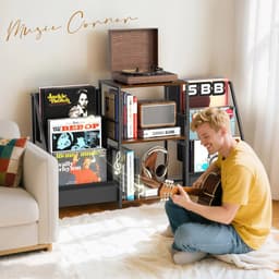 Vedder House - Platenkast - Muziektafel - Platenkastje - Kastje voor LP’s - 3-Laags - Draaitafelstandaard - Vinyl platenhouder — thumbnail 5
