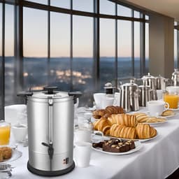 Koffie Percolator - Professioneel Apparaat - Veel Koffie - Dubbelwandige Isolatie - 15 Liter Capaciteit - Zilver — thumbnail 2