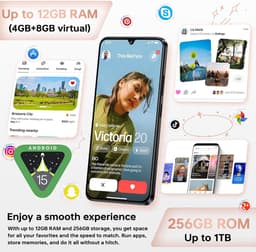 CUBOT A40 Smartphone - 12GB RAM 256GB ROM - 5100 mAh - Android 15 - Dual SIM 4G - 6,88 inch 120Hz - NFC - GPS - Zwart — thumbnail 4