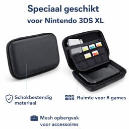JustValue Case Geschikt voor Nintendo 3DS XL - Opberghoes - Waterdicht Hoesje - Consolehoes - Zwart — thumbnail 3