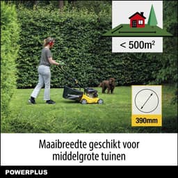 Powerplus benzine grasmaaier - 390 mm Ø en 132 cc, tuintoestel op benzine, met grasopvangsysteem en achteruitworp — thumbnail 3