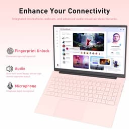 Laptop 15,6 inch, 16 GB DDR4, 512 GB SSD, Dual-Core 3050E (tot 2,80 GHz), notebook met vingerafdruksensor, verlicht toetsenbord, dubbele luidsprekers, HDMI, laptop voor studenten en kantoor — thumbnail 2