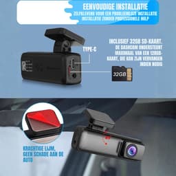 Florixa® Dashcam voor Auto Voor en Achter - Dashcam - Zwart/Grijs - 14cm x 6cm x 13cm — thumbnail 5