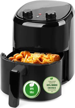 MIRA® Mini airfryer - Airfryer - Airfryer klein - Zwart - 23cm x 23cm x 26cm — thumbnail 1