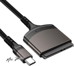 Mrs. Jones SATA naar USB - Nylon Gevlochten Kabel - 25 inch SATA Harde Schijf Converter Adapter - SSD/HDD Gegevensoverdracht . — thumbnail 1