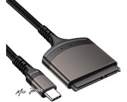 Mrs. Jones SATA naar USB - Nylon Gevlochten Kabel - 25 inch SATA Harde Schijf Converter Adapter - SSD/HDD Gegevensoverdracht .