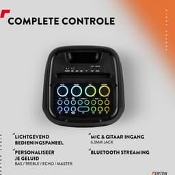 Partybox - Fenton Core130 - Bluetooth speaker met lichteffecten - Met microfoon en oplaadbare accu — thumbnail 5