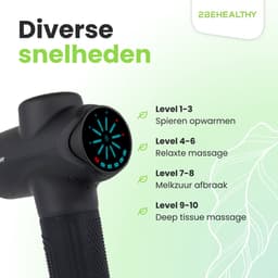 2BEHEALTHY Massage Gun Professioneel XG10 - Incl. 10 Opzetstukken - Massage Pistool - Massage Apparaat - Massagegun - Spier Massage - Spieren & Gewrichten — thumbnail 4