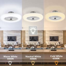 Equivera Plafonniere met Ventilator - Plafondventilator - Plafondventilator Afstandsbediening - Plafondventilator Slaapkamer - Plafond Ventilator met Verlichting - Plafondlamp - Plafonniere - Ideaal voor in uw slaapkamer! — thumbnail 4