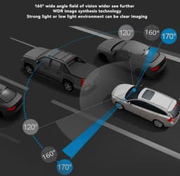 1080P Dash Cam zonder licht - Nachtzicht - Intelligente spraakbediening - 24 uur parkeerbewaking - Wifi - Mobiele telefoonverbinding - 160° groothoek . — thumbnail 2