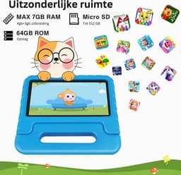 White-label Kindertablet Vanaf 3 Jaar - Tablet Kinderen - Kinderspeelgoed - Blauw — thumbnail 3