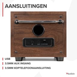 DAB radio - Audizio Vieste - DAB+ radio met subwoofer en Bluetooth - Houtlook - Met afstandsbediening — thumbnail 5