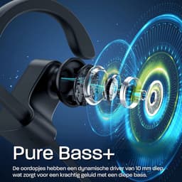 Phreeze BT06 Draadloze Sport Oordopjes - Hardloop Oordopjes - Sport Oortjes - Sportoortjes - Oordopjes Bluetooth - Hardlopen - Stevige Oorbevestiging met Haakjes - Krachtige Bass - Waterdicht IPX8 - Sport Oordopjes — thumbnail 2