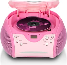 Lenco Draagbare Radio CD Speler - Stereo FM Radio en AUX – Werkt ook op batterijen - SCD-24 Roze — thumbnail 3