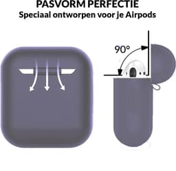 AirPods Hoesje voor Apple AirPods 1 & 2 – Blauwgrijs - Siliconen Beschermende Case — thumbnail 4